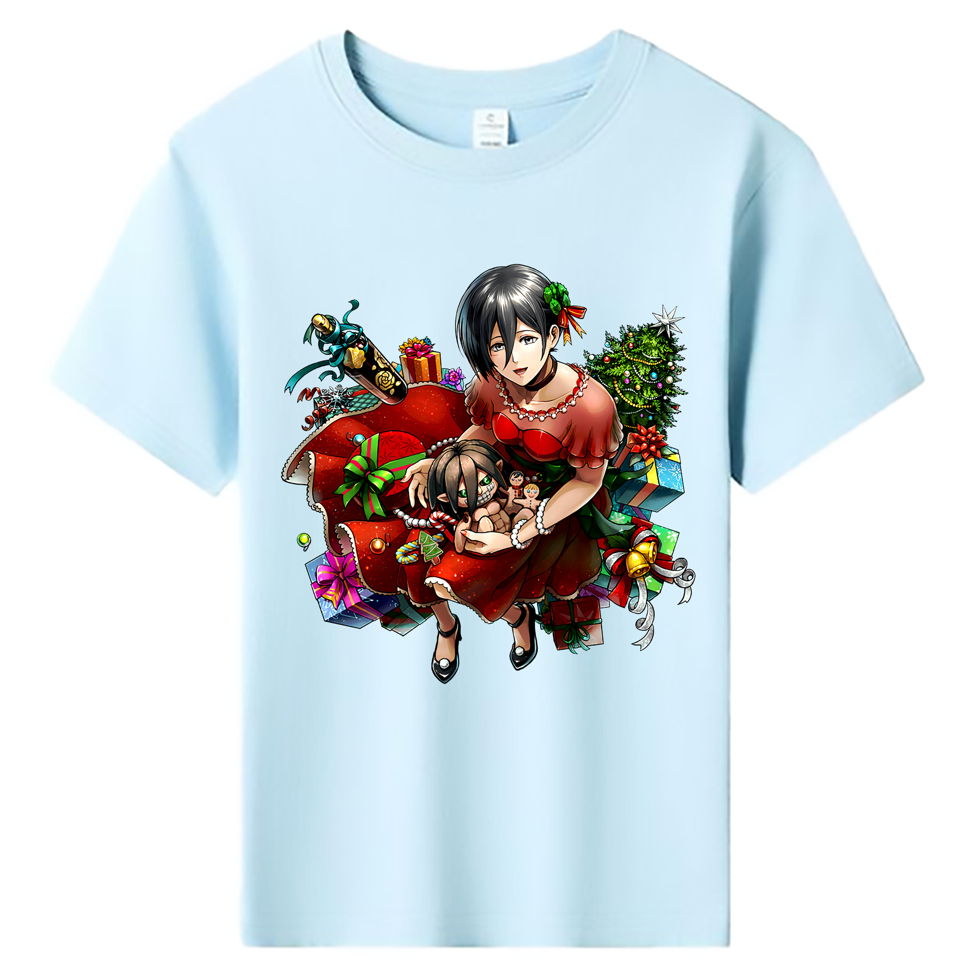 （画像用） 進撃の巨人 ミカサ·アッカーマン Attack on Titan Mikasa Ackerman 綿100％キッズTシャツ（フロントプリント）